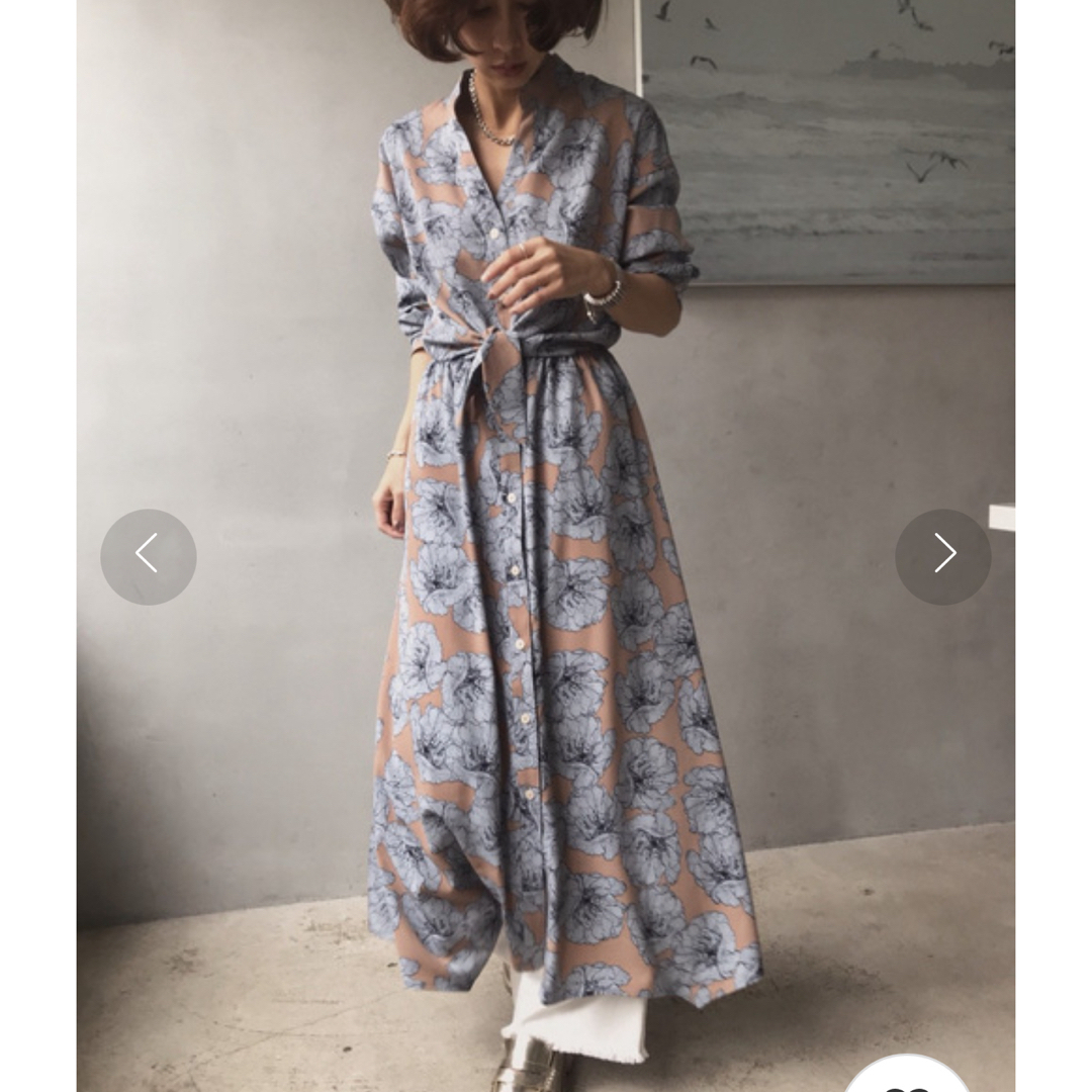 Ameri VINTAGE(アメリヴィンテージ)のAMERI TIE SHIRT DRESS レディースのワンピース(ロングワンピース/マキシワンピース)の商品写真