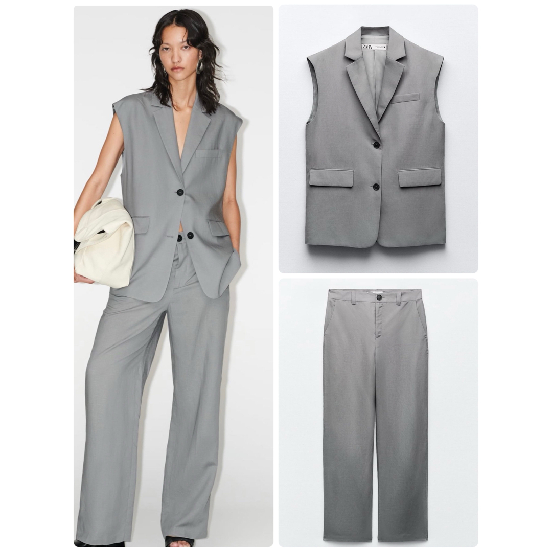 ZARA - ZARA リネンブレンドセットアップ Mの通販 by lilyy's ZARA - ZARA リネンブレンドセットアップ Mの通販 by lilyy's
