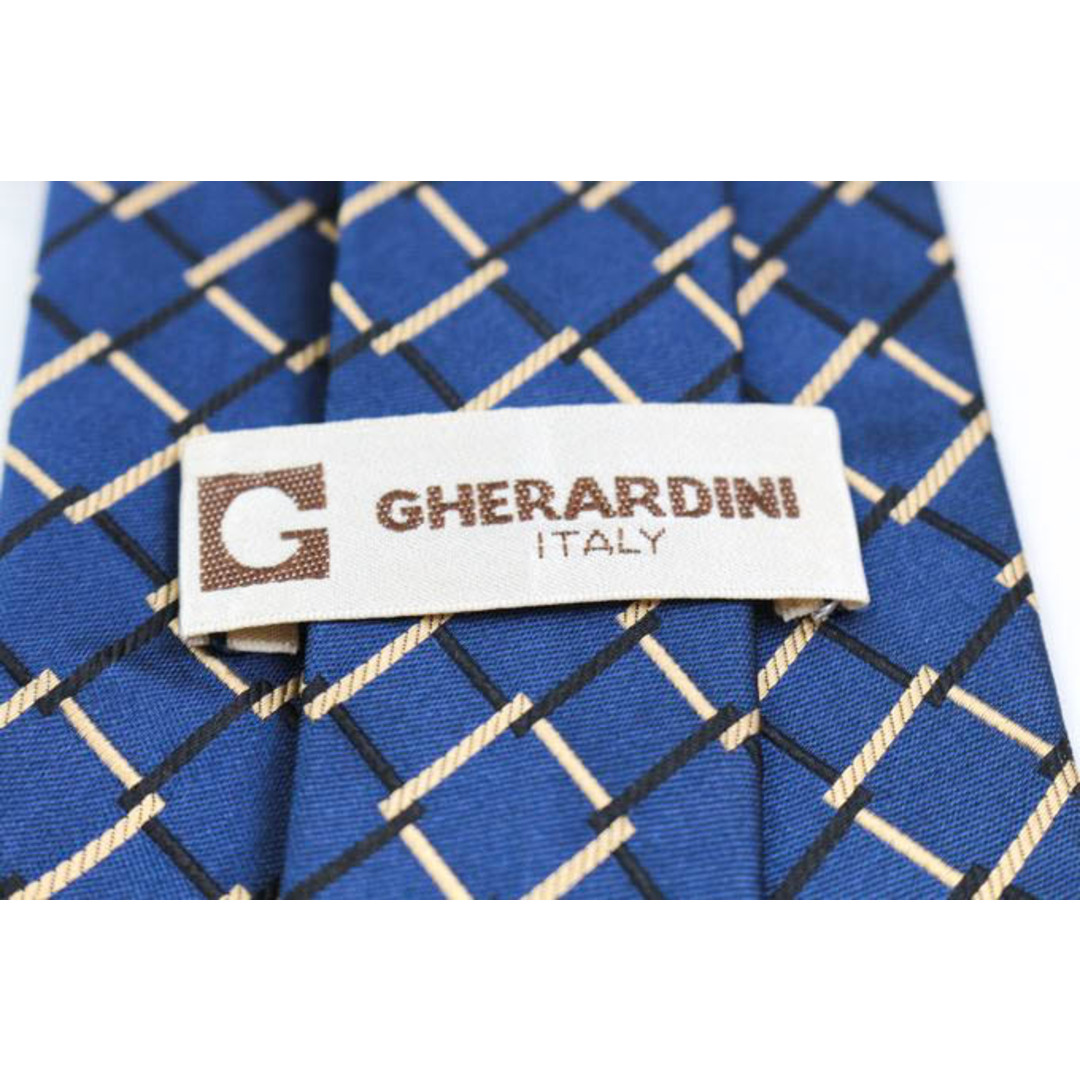 GHERARDINI(ゲラルディーニ)のゲラルディーニ ブランド ネクタイ チェック柄 格子柄 シルク メンズ ネイビー GHERARDINI メンズのファッション小物(ネクタイ)の商品写真