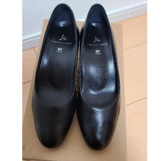 SUCCESSWALK - 【最終お値引き】ワコール サクセスウォーク黒パンプス 本革 22Dスクエアトゥ