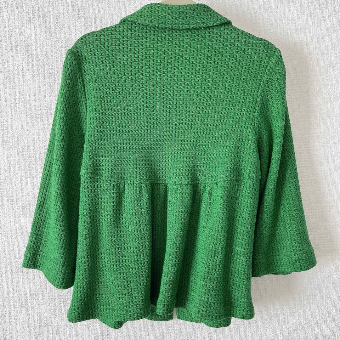 DRESKIP(ドレスキップ)の【DRESKIP】鮮やかグリーン 七分袖ジャケット レディースのジャケット/アウター(その他)の商品写真