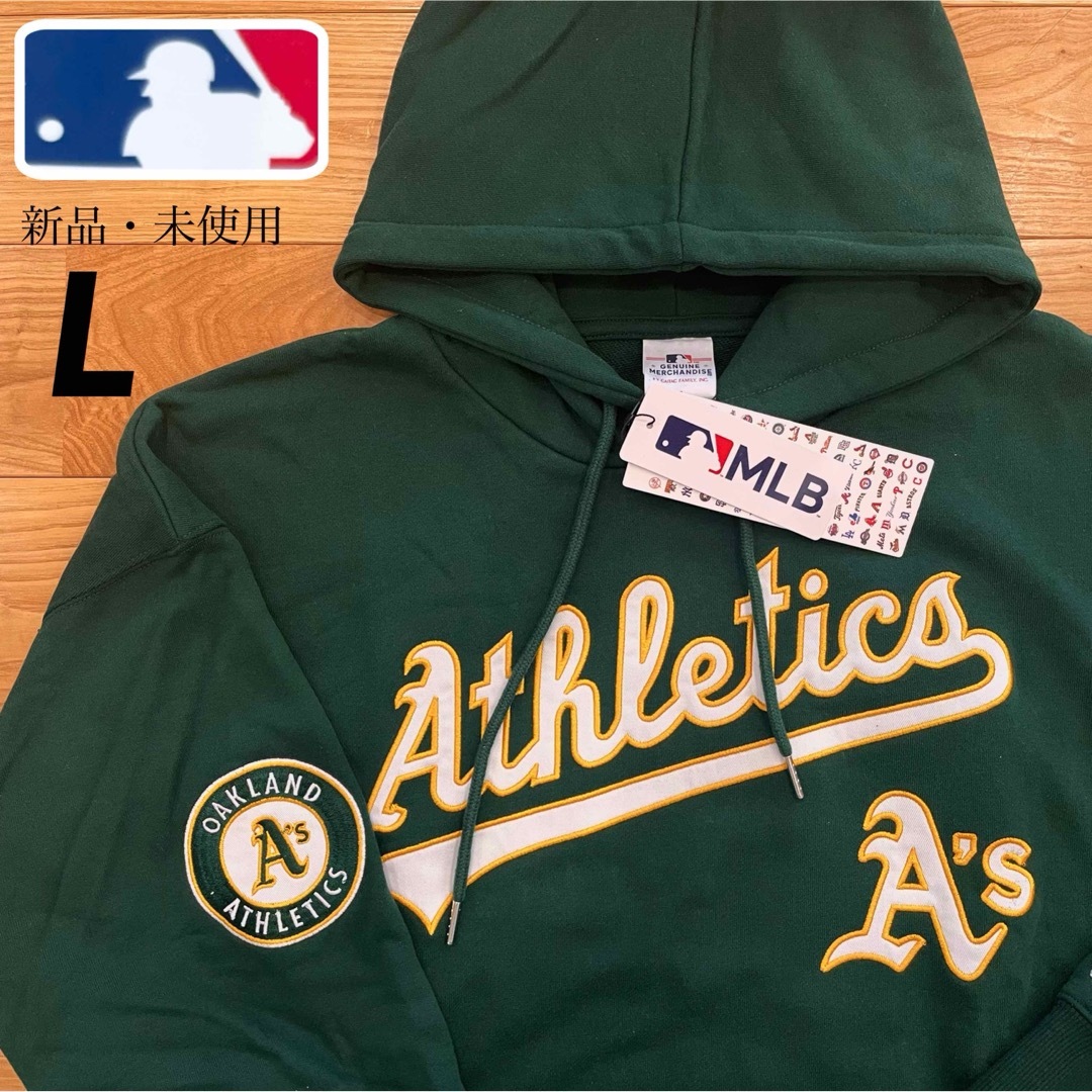 MLB - 【L】MLB公式 アスレチックス マフポケット付き綿100 MLB - 【L】MLB公式 アスレチックス マフポケット付き綿100