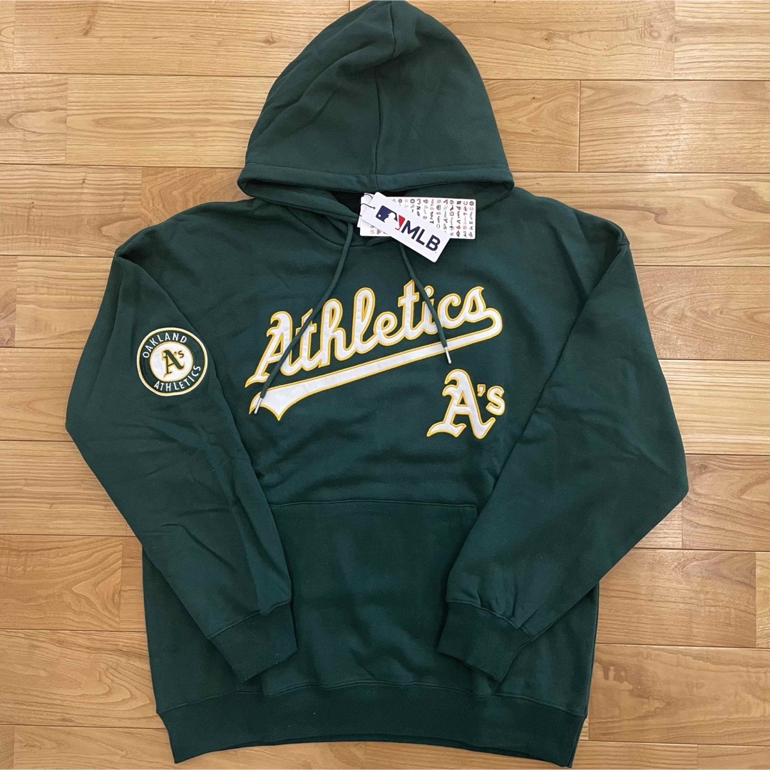 MLB - 【L】MLB公式 アスレチックス マフポケット付き綿100 MLB - 【L】MLB公式 アスレチックス マフポケット付き綿100