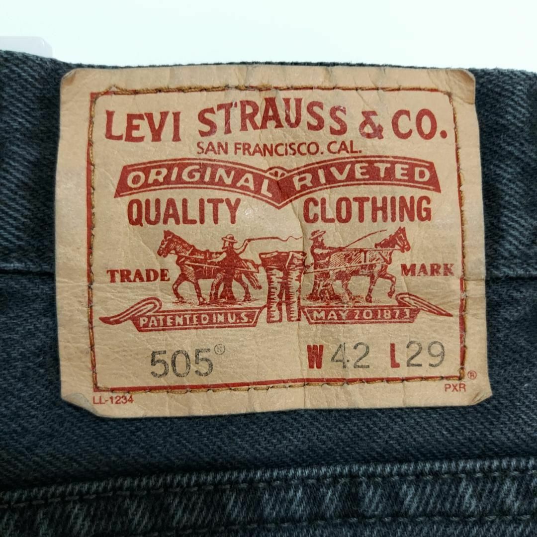 Levi's(リーバイス)のリーバイス505 Levis W42 ブラックデニムパンツ 黒 00s 8411 メンズのパンツ(デニム/ジーンズ)の商品写真