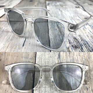 クリアフレーム ウエリントンタイプ ライトブグレー ボストン サングラス 眼鏡(サングラス/メガネ)