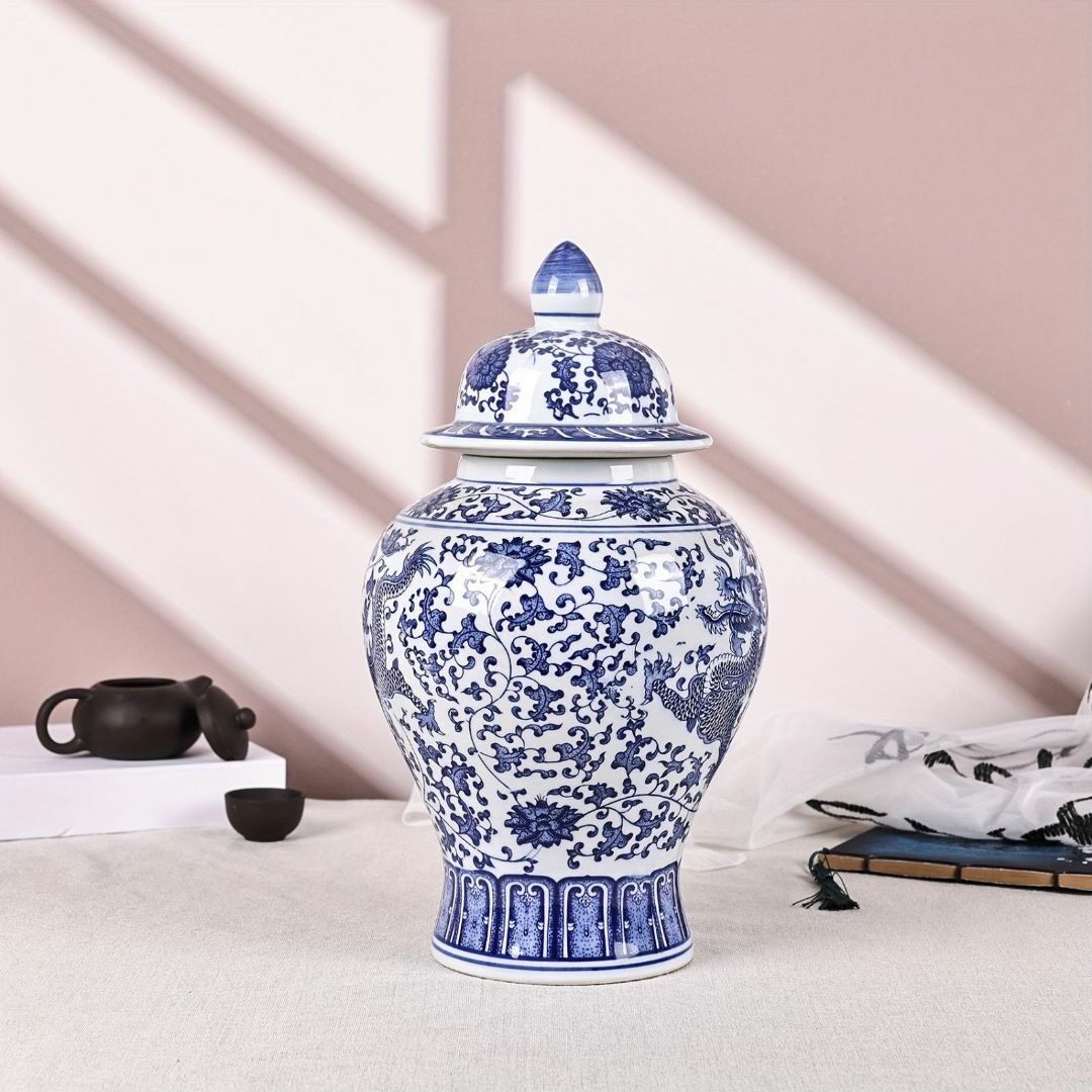 花瓶 青と白の磁器瓶 蓋付きセラミック青と白の瓶 中国 の通販 花瓶 青と白の磁器瓶 蓋付きセラミック青と白の瓶 中国 の通販