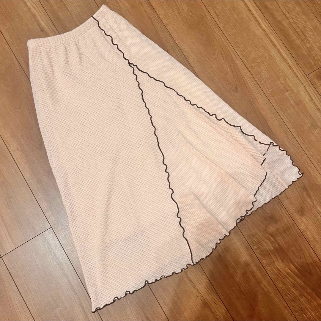神戸レタス(コウベレタス)の神戸レタス 透かしニットソーメロウヘムスカート レディースのスカート(ロングスカート)の商品写真
