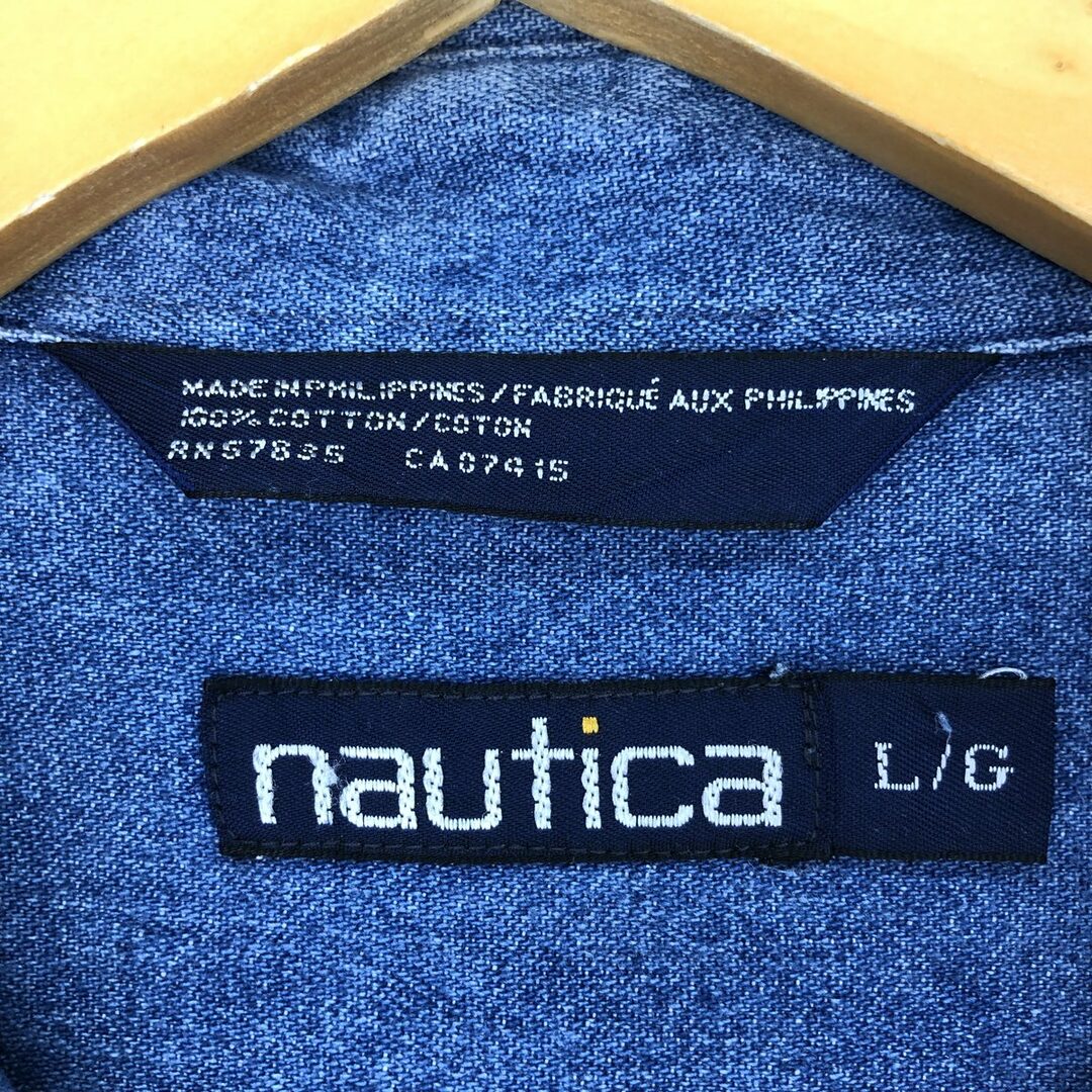 NAUTICA(ノーティカ)の古着 90年代 ノーティカ NAUTICA 長袖 ボタンダウンデニムシャツ メンズL /eaa428627 メンズのトップス(シャツ)の商品写真