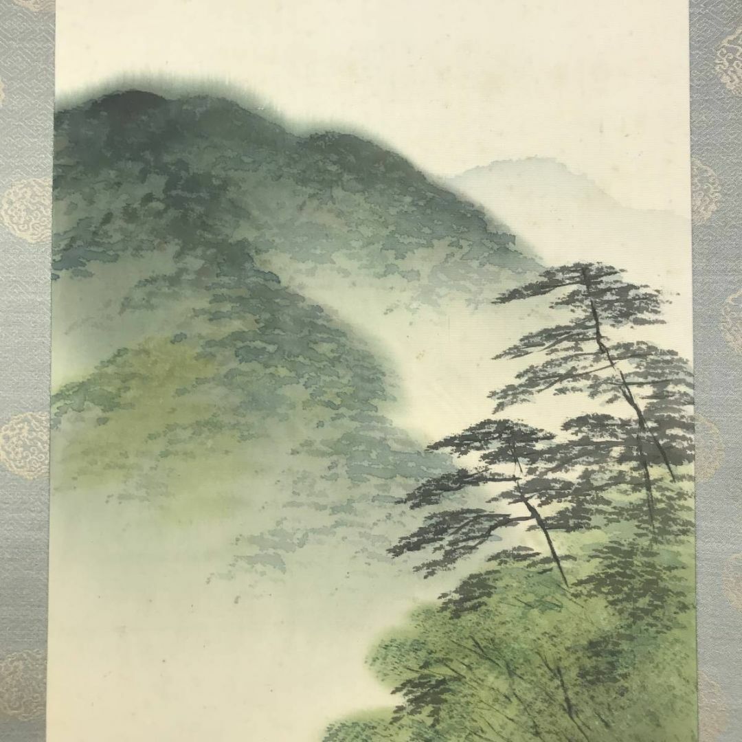 真作/平井楳仙/嵐峡筏下り図/山水図/嵐山図/掛軸☆宝船☆AD-570 真作/平井楳仙/嵐峡筏下り図/山水図/嵐山図/掛軸☆宝船☆AD-570