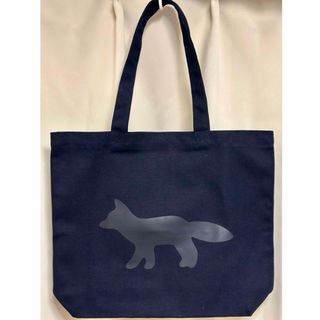 メゾンキツネ(MAISON KITSUNE')のMaison Kitsune メゾンキツネ コットン トートバック　ブラック(トートバッグ)