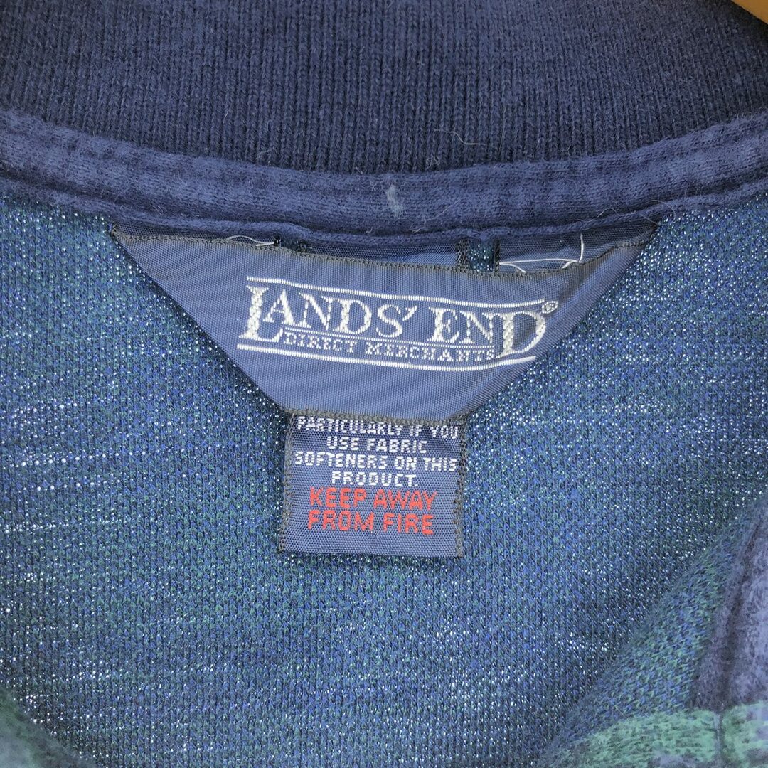 古着 90年代 ランズエンド LANDS END 長袖 チェック ポロシャツ USA製 メンズL ヴィンテージ /eaa423193 メンズのトップス(ポロシャツ)の商品写真