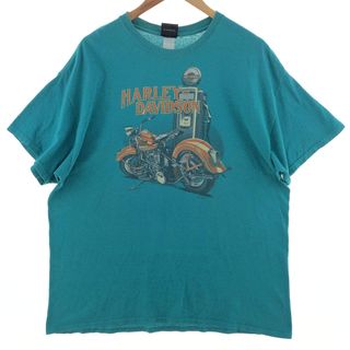 ハーレーダビッドソン(Harley Davidson)の古着 ハーレーダビッドソン Harley-Davidson 両面プリント モーターサイクル バイクTシャツ メンズXL /eaa381954(Tシャツ/カットソー(半袖/袖なし))