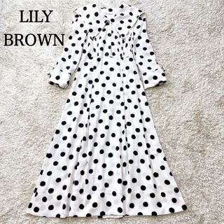 リリーブラウン(Lily Brown)の美品 リリーブラウン LILY BROWN ビッグカラーワンピース ロング 春夏(ロングワンピース/マキシワンピース)