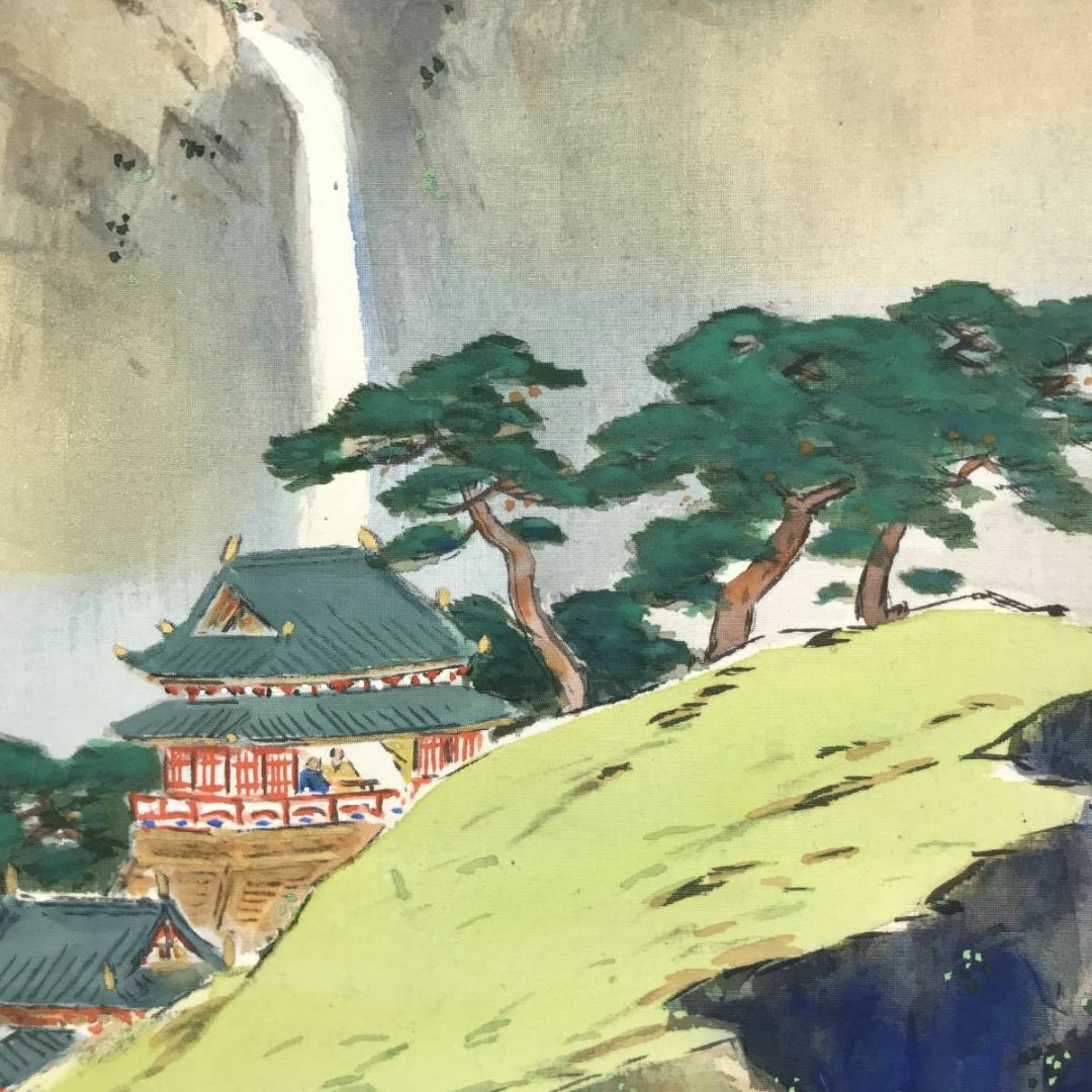 真作/堀江春斎/蓬莱山図/山水図/祝事山水図/掛軸☆宝船☆AD-264 真作/堀江春斎/蓬莱山図/山水図/祝事山水図/掛軸☆宝船☆AD-264