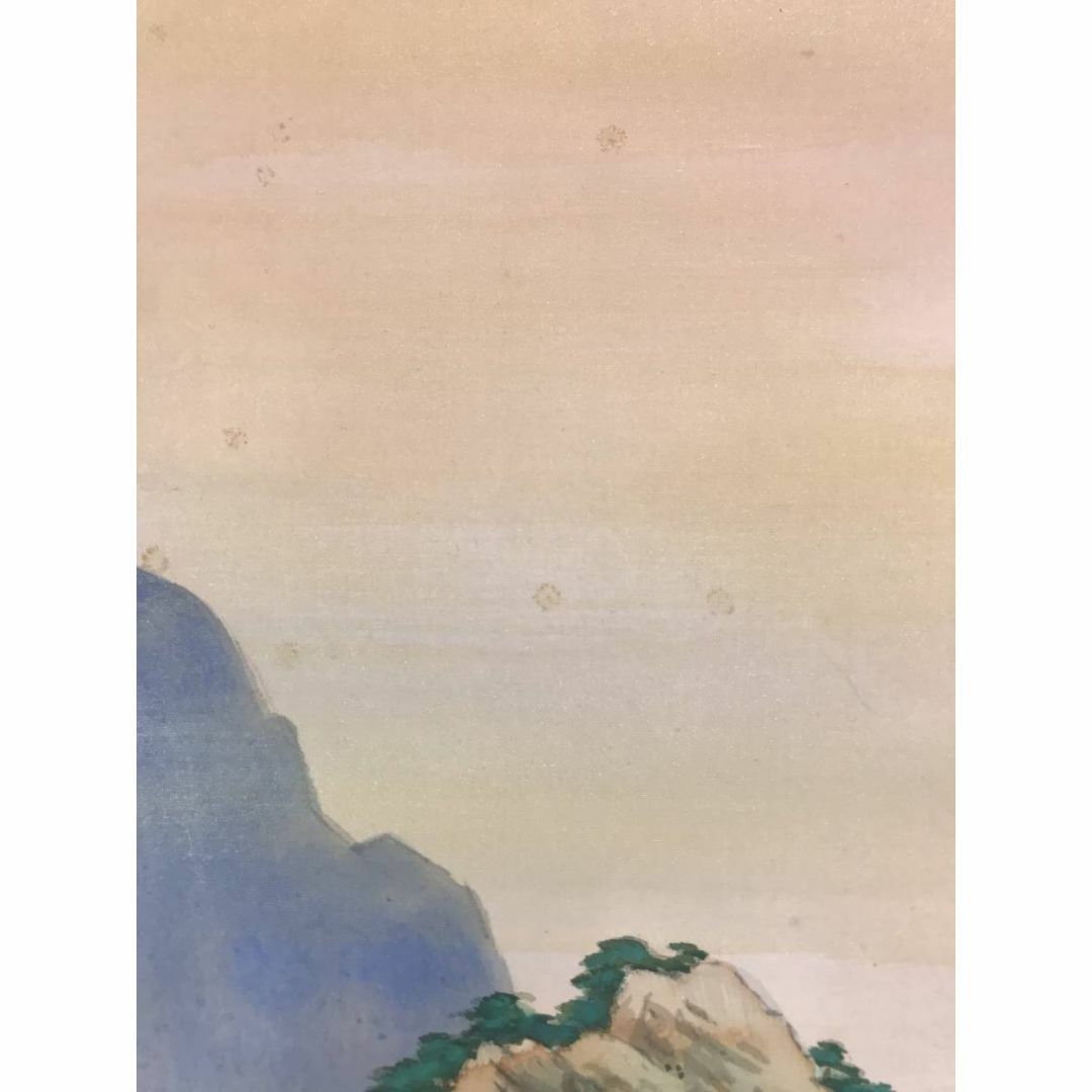真作/堀江春斎/蓬莱山図/山水図/祝事山水図/掛軸☆宝船☆AD-264 真作/堀江春斎/蓬莱山図/山水図/祝事山水図/掛軸☆宝船☆AD-264