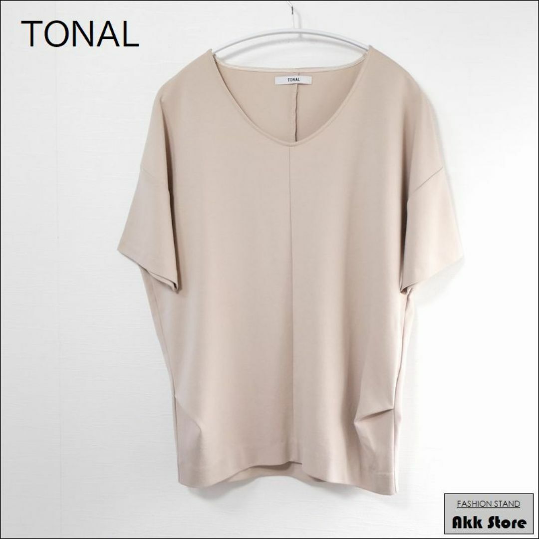 TONAL(トーナル)のTONAL レディース トップス 半袖 カットソー ドロップショルダー M レディースのトップス(カットソー(半袖/袖なし))の商品写真