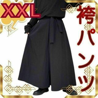 新品★ストリート系　袴パンツ　モード系　ユニセックス　ワイドパンツ　韓国　3L(サルエルパンツ)