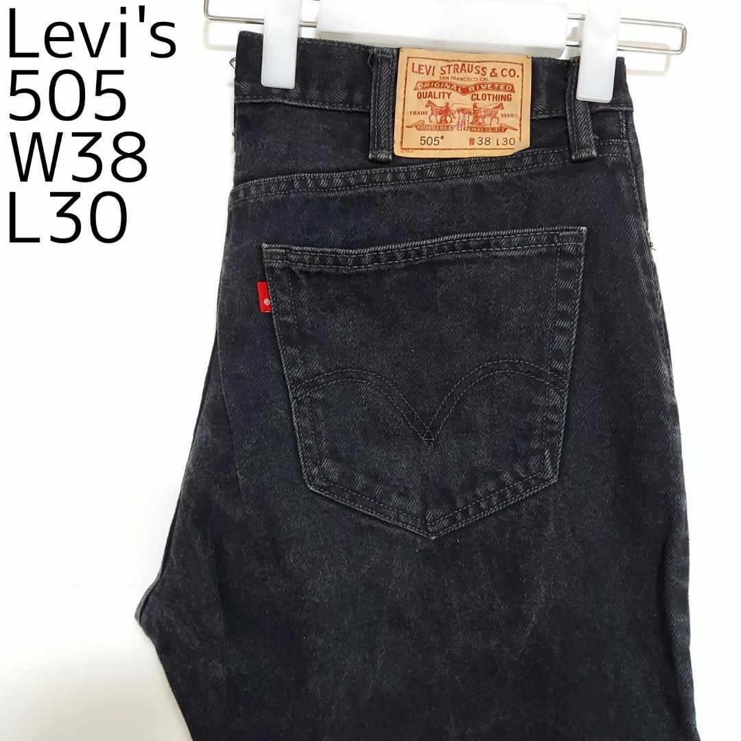 Levi's(リーバイス)のリーバイス505 Levis W38 ブラックデニム 黒 ストレート 8425 メンズのパンツ(デニム/ジーンズ)の商品写真