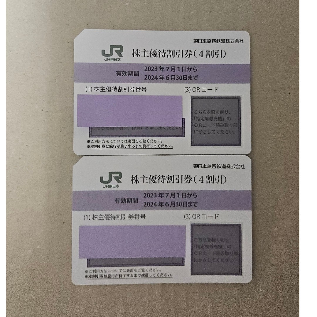 JR東日本株主優待券 2枚セット チケットの優待券/割引券(その他)の商品写真