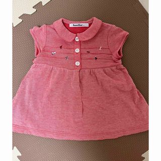 familiar - 2649 【美品】 ファミリア 90 ワンピース 赤 フルーツ familiar - 2649 【美品】 ファミリア 90 ワンピース 赤 フルーツ