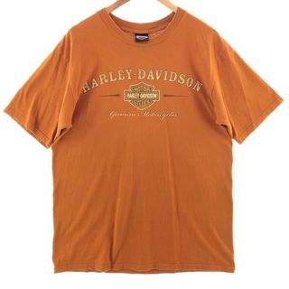 ハーレーダビッドソン(Harley Davidson)の古着 00年代 ハーレーダビッドソン Harley-Davidson 両面プリント モーターサイクル バイクTシャツ USA製 メンズL /eaa381884(Tシャツ/カットソー(半袖/袖なし))