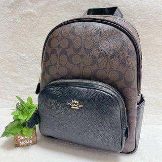 コーチ(COACH)の【24時間以内発送】COACH コーチ シグネチャー  ブラウン　ブラック　新品(リュック/バックパック)