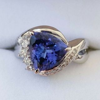 ダイヤモンド×タンザナイト リング Pt900 2.51ct 0.24ct(リング(指輪))