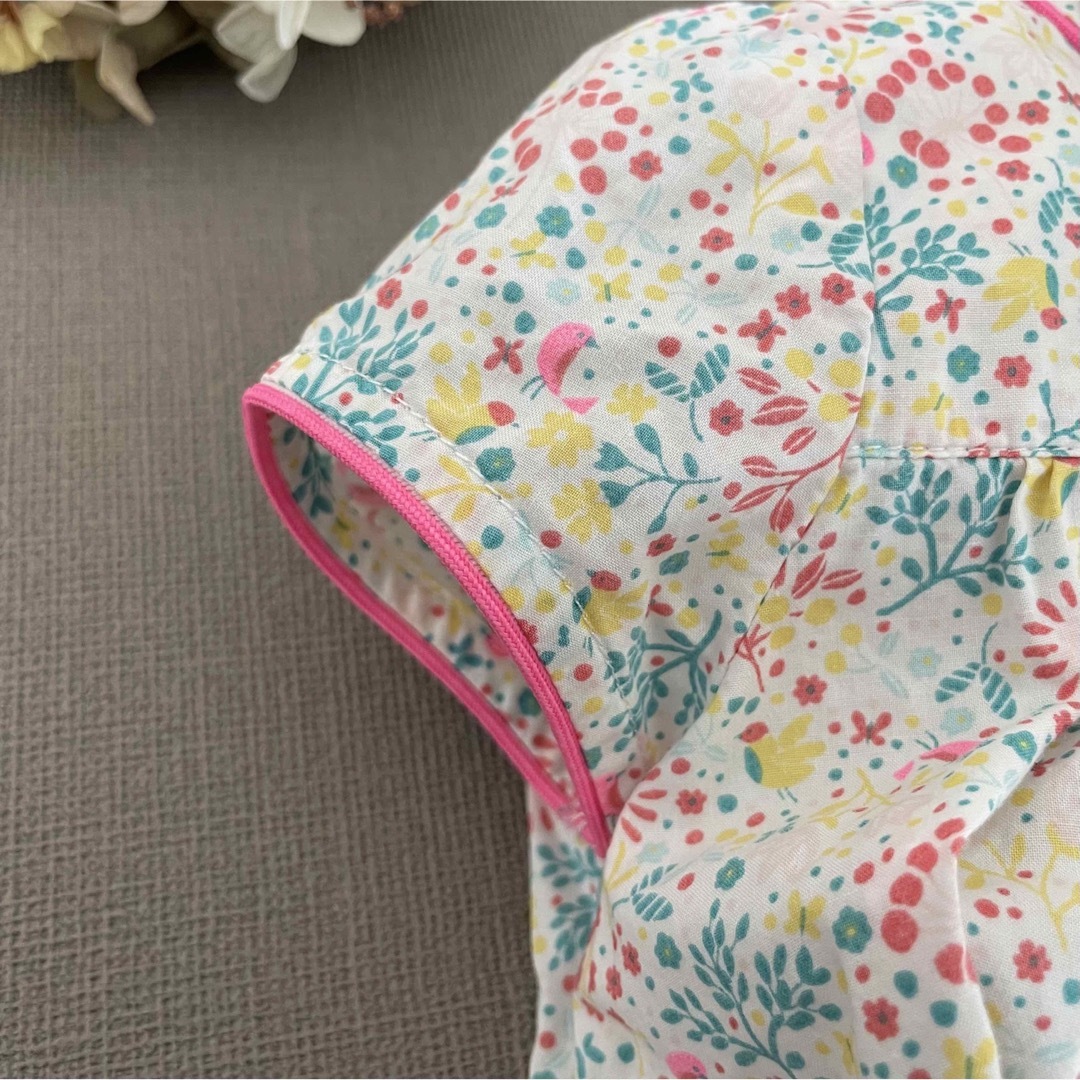 PETIT BATEAU - プチバトー ୨୧ 花柄 半袖 ワンピース 12m 74cm