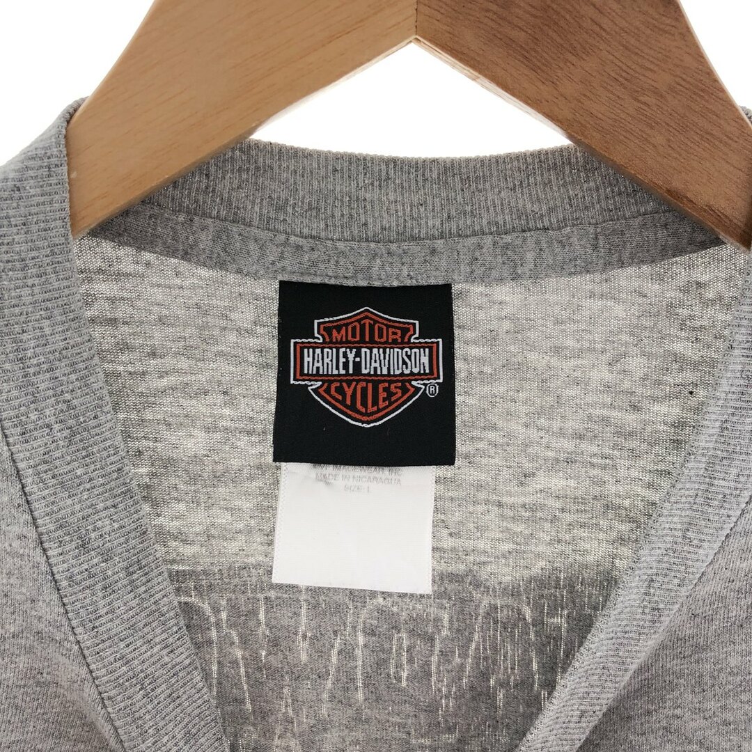 Harley Davidson(ハーレーダビッドソン)の古着 00年代 ハーレーダビッドソン Harley-Davidson バックプリント モーターサイクル バイクTシャツ メンズL  /eaa381934 メンズのトップス(Tシャツ/カットソー(半袖/袖なし))の商品写真