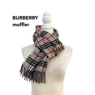 バーバリー(BURBERRY)のBurberry バーバリー　マフラー　ストール　ノバチェック　ウール　グレー(マフラー/ショール)