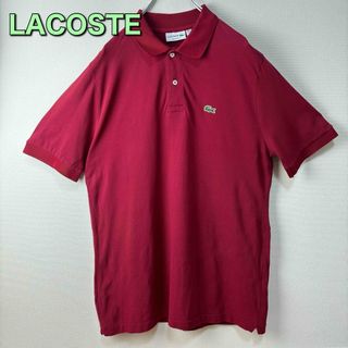 ラコステ(LACOSTE)のLACOSTE  ラコステ　半袖　ポロシャツ　エンジ　レッド　サイズ6 古着(ポロシャツ)