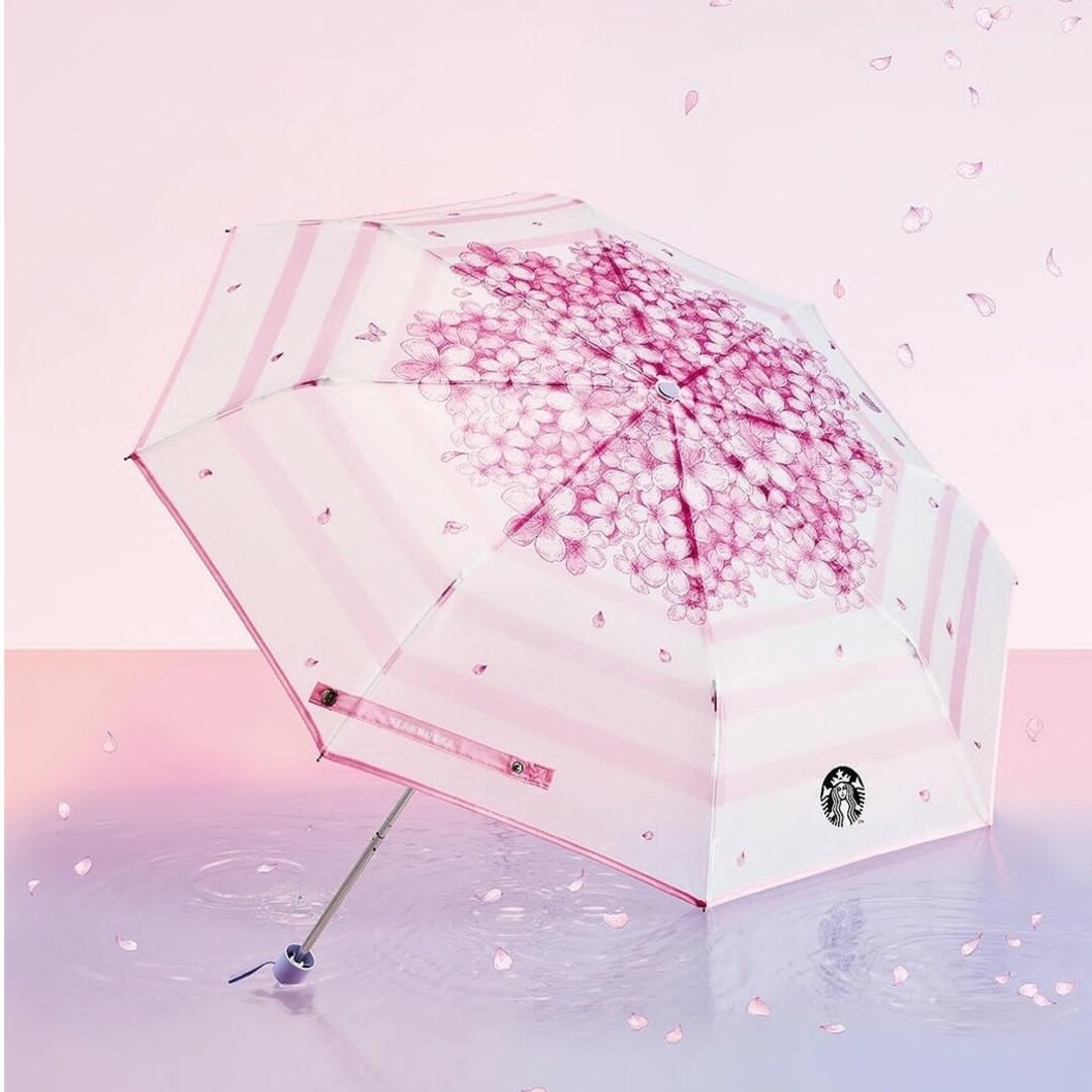 Starbucks(スターバックス)の韓国スタバ ★ さくら 折りたたみ傘 レディースのファッション小物(傘)の商品写真