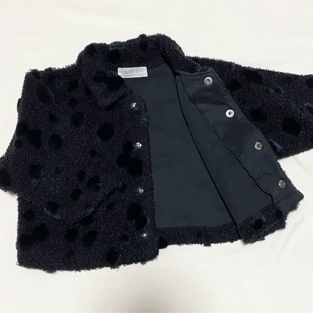 BeBe(ベベ)のbebe べべ セットアップ ジャケット パンツ もこもこ フォーマル キッズ/ベビー/マタニティのベビー服(~85cm)(セレモニードレス/スーツ)の商品写真