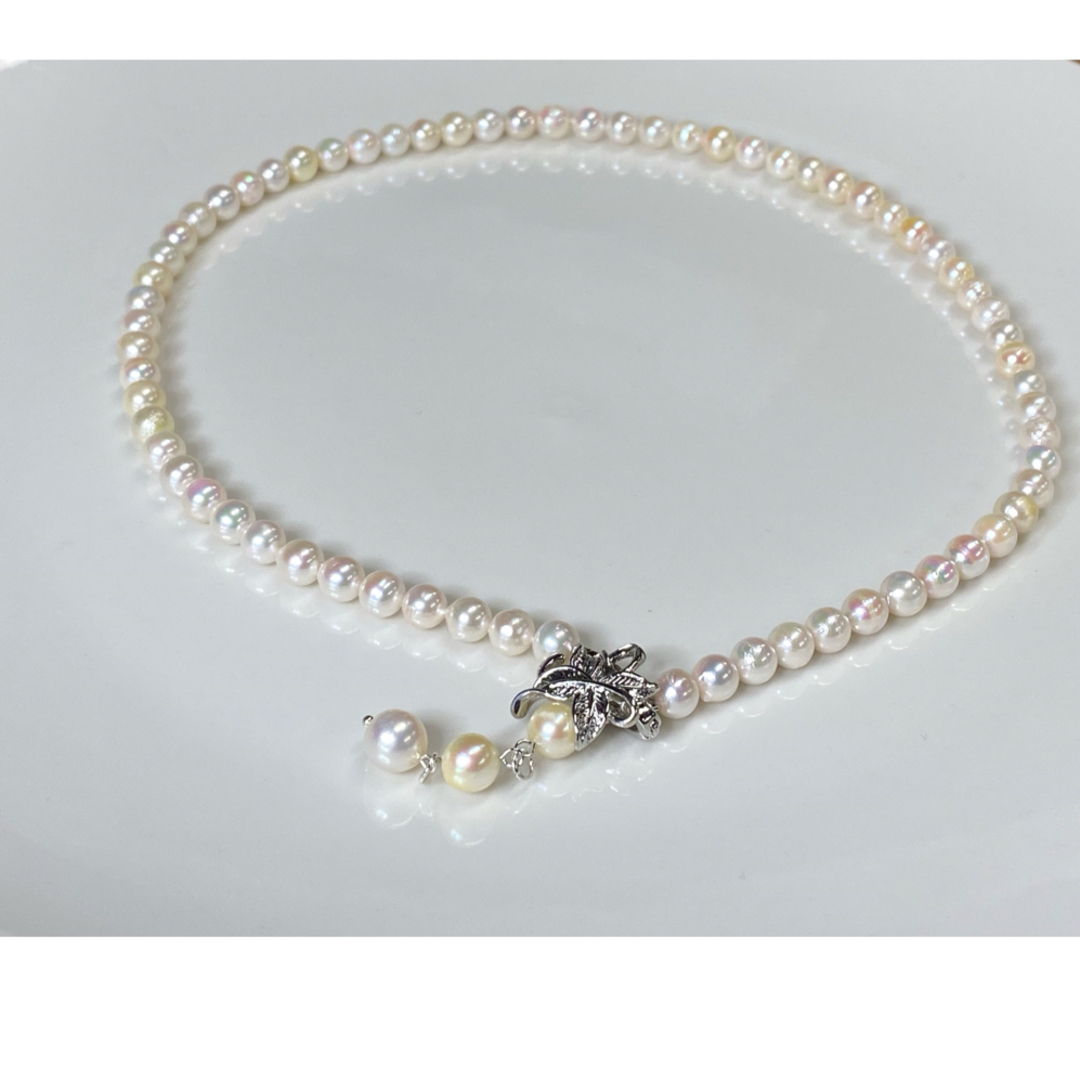 あこや真珠クリップ式マグネット金具２WAYネックレス ハンドメイドのアクセサリー(ネックレス)の商品写真