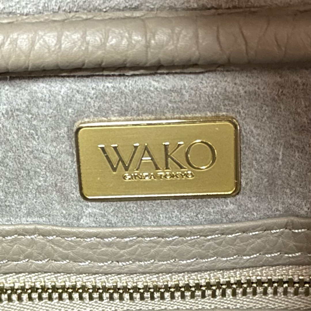専用品WAKO 銀座和光 シボ革レザー グレージュ スクエア 専用品WAKO 銀座和光 シボ革レザー グレージュ スクエア