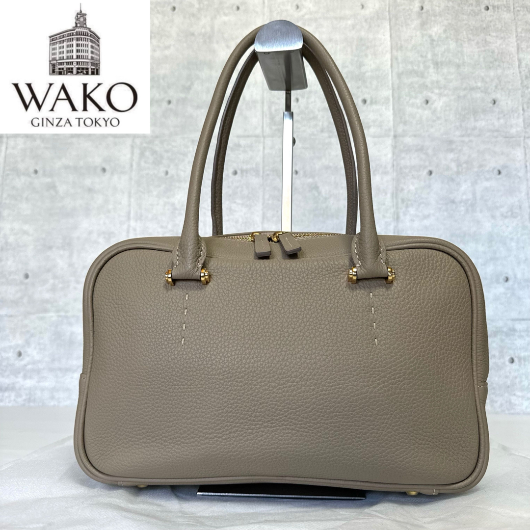 専用品WAKO 銀座和光 シボ革レザー グレージュ スクエア 専用品WAKO 銀座和光 シボ革レザー グレージュ スクエア