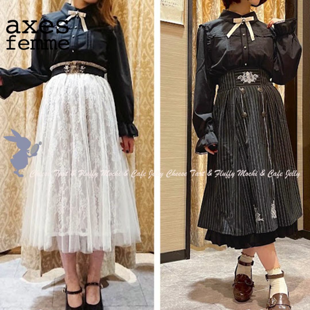 axes femme - axes femme【受注生産】Redlabel刺繍ブラウス 黒 axes femme - axes femme【受注生産】Redlabel刺繍ブラウス 黒
