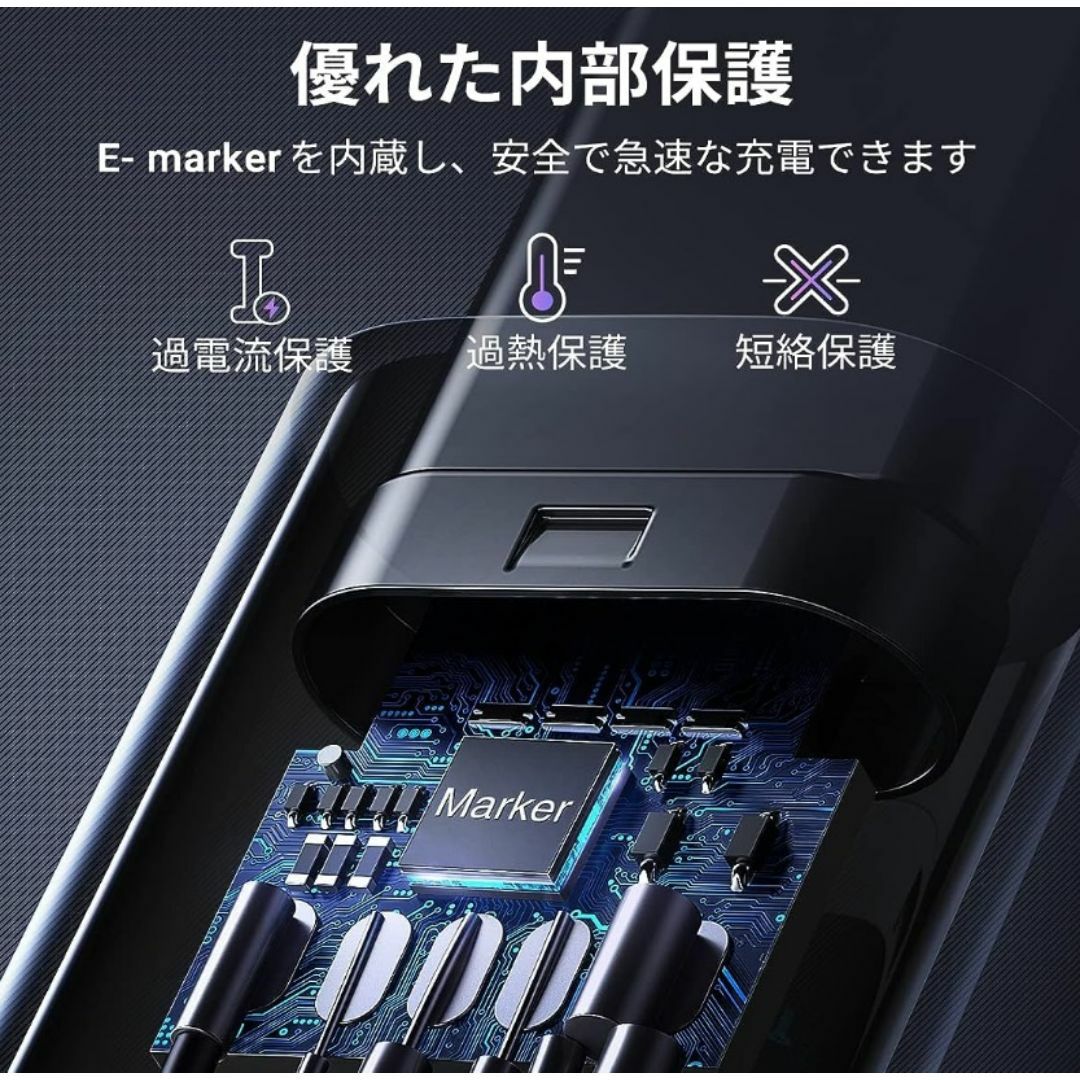 USB Type-C 充電ケーブル 1m USB-C PD 100W f1z スマホ/家電/カメラのスマートフォン/携帯電話(バッテリー/充電器)の商品写真