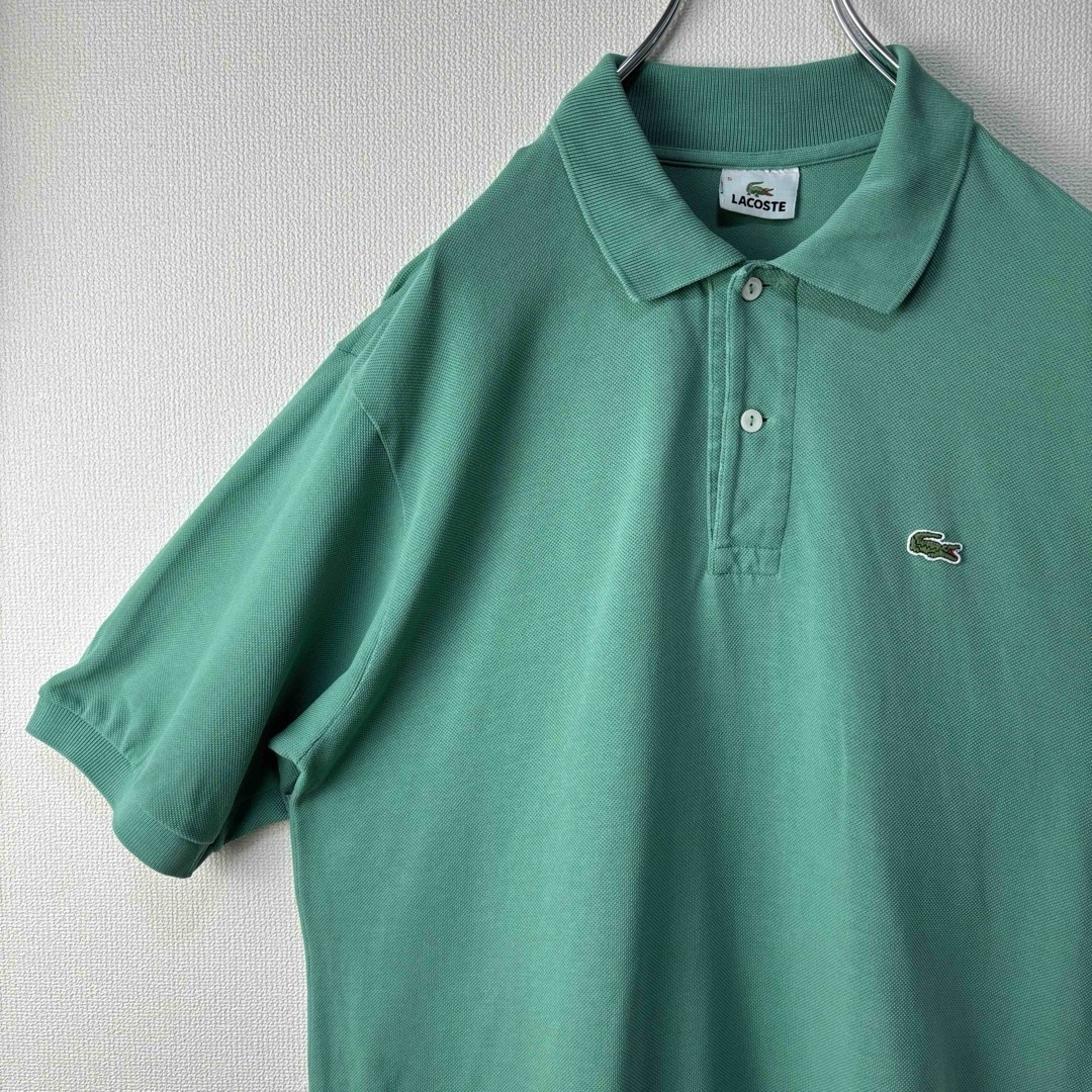 LACOSTE(ラコステ)のLACOSTE ラコステ　ポロシャツ　半袖　グリーン　サイズ5 L XL　古着 メンズのトップス(ポロシャツ)の商品写真