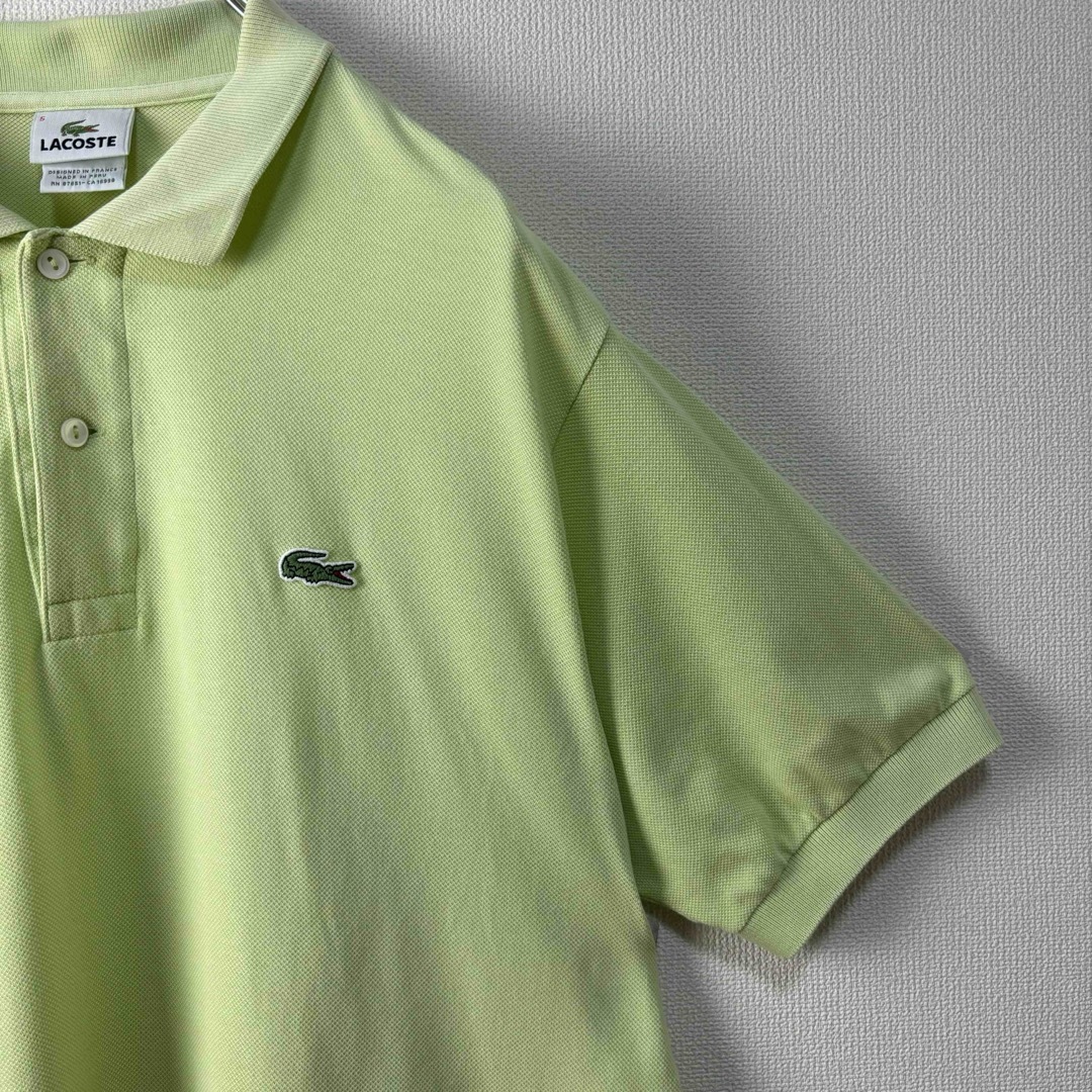 LACOSTE(ラコステ)のLACOSTE ラコステ　ポロシャツ　半袖　黄緑　サイズ5 L XL　古着 メンズのトップス(ポロシャツ)の商品写真