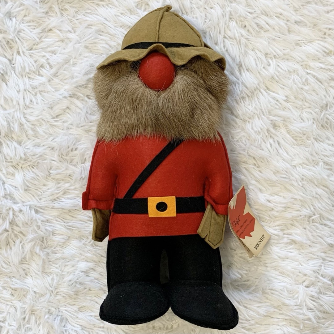 新品 80s カナダ騎馬警察 フェルト人形 ハンドメイド トナカイの毛 カナダ製 ハンドメイドのぬいぐるみ/人形(人形)の商品写真