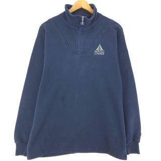 チャンピオン(Champion)の古着 00年代 チャンピオン Champion AUTHENTIC ATHLETIC APPAREL ハーフジップスウェットシャツ トレーナー USA製 メンズL /eaa431454(スウェット)