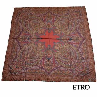 エトロ(ETRO)の【美品】ETRO スカーフ 特大 133×133 厚手 ペイズリー ダークレッド(バンダナ/スカーフ)