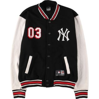 古着 マジェスティック majestic MLB NEWYORK YANKEES ニューヨークヤンキース スタジャン アワードジャケット バーシティジャケット メンズM /eaa433785(スタジャン)