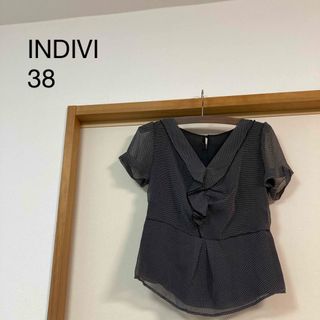 INDIVI - インディヴィ 半袖　ドット柄ブラウス　38  INDIVI