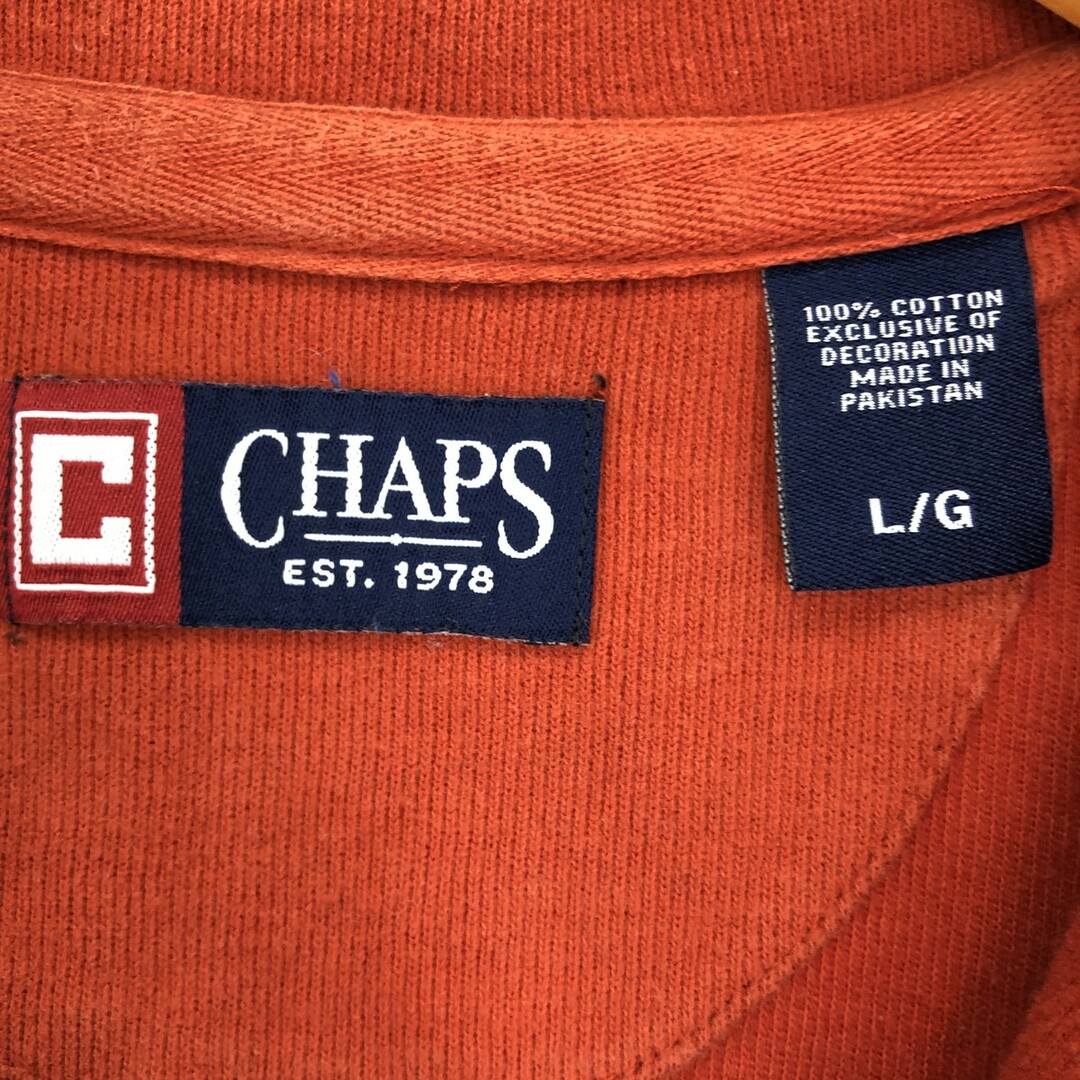 古着 チャップス CHAPS 襟付き ハーフジップスウェットシャツ トレーナー メンズL /eaa431450 メンズのトップス(スウェット)の商品写真
