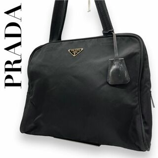 プラダ(PRADA)のPRADA プラダ　o ナイロン　黒　トートバッグ　肩掛け　三角ロゴ　ゴールド(ハンドバッグ)