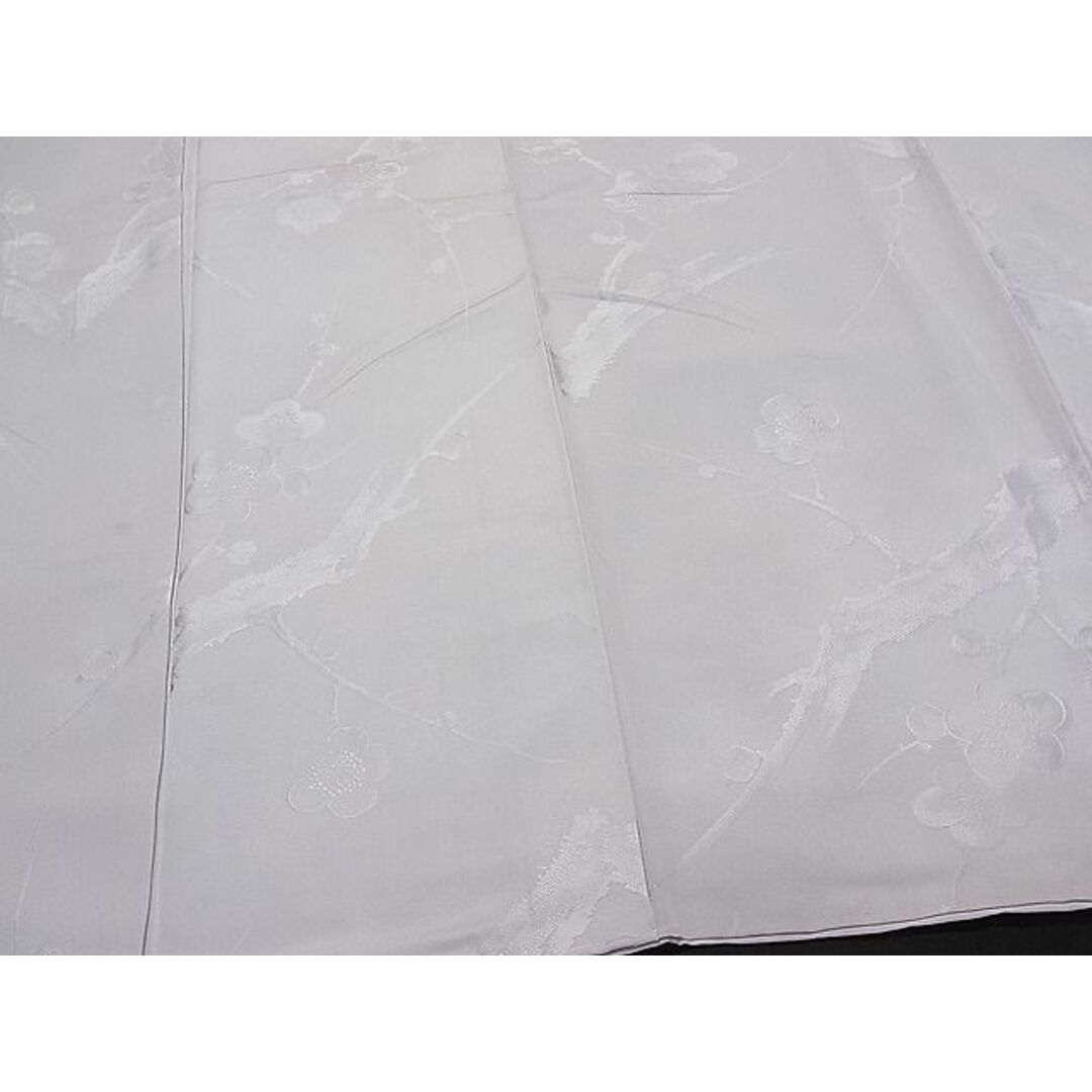 平和屋1■上質な色無地　枝梅地紋　灰白色　逸品　ua7152 レディースの水着/浴衣(着物)の商品写真