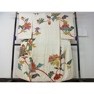 平和屋1■訪問着　駒刺繍　花唐草文　金彩　逸品　an5664(着物)