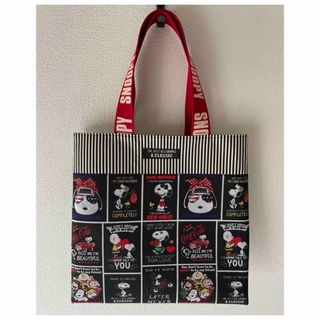 スヌーピー(SNOOPY)のハンドメイド　ぺたんこバッグ　スヌーピー　パネル(バッグ)